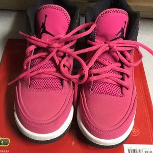 Pink and black flight Jordan’s